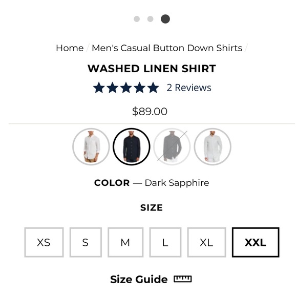 NWT Original Penguin Men's Button Shirt XXL Slim Fit Washed Linen Dark Sapphire - Picture 8 of 9